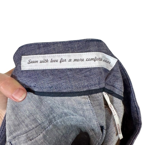 PESERICO Tailored 100% Linen Wide Leg Pleated Cuffed Trousers - Picture 12 of 13